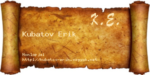 Kubatov Erik névjegykártya